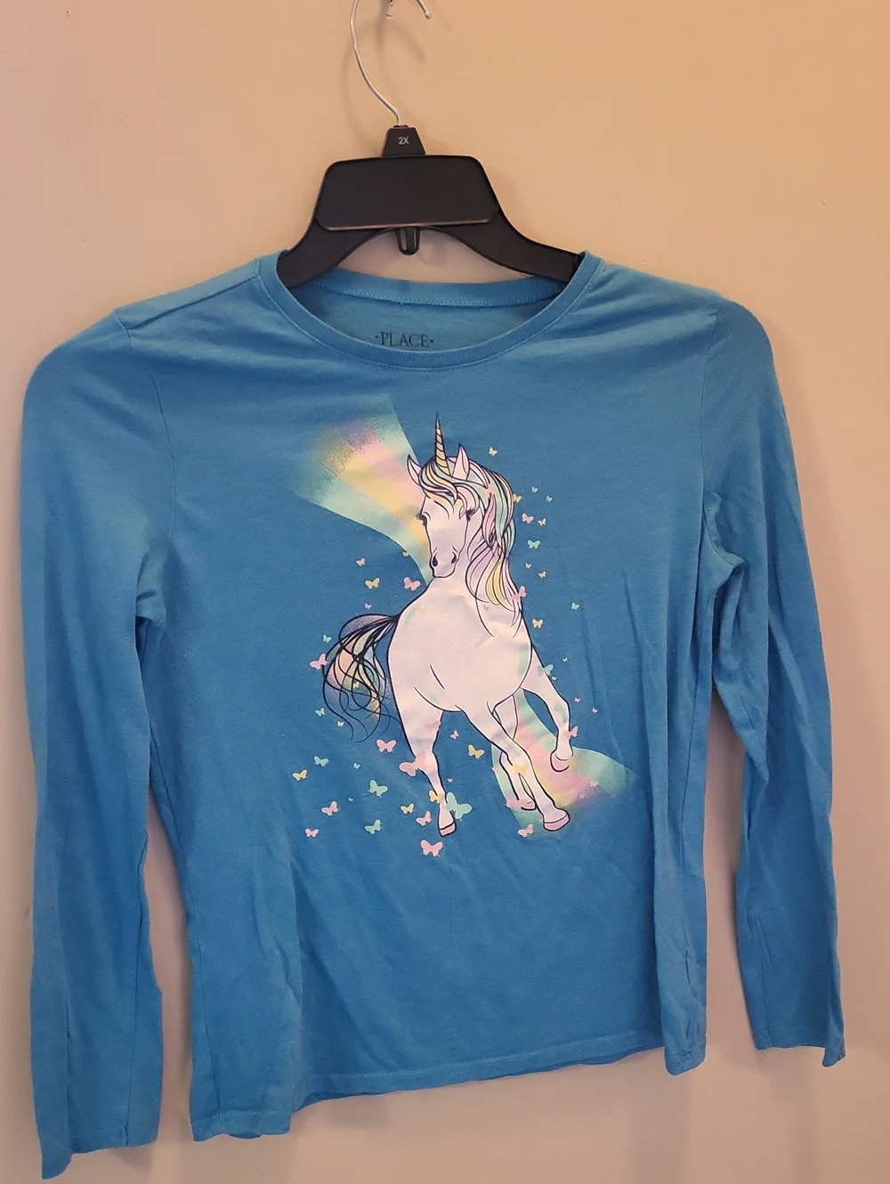 The Children's Place Turquoise Unicorn Rainbow Long Sleeve Tee